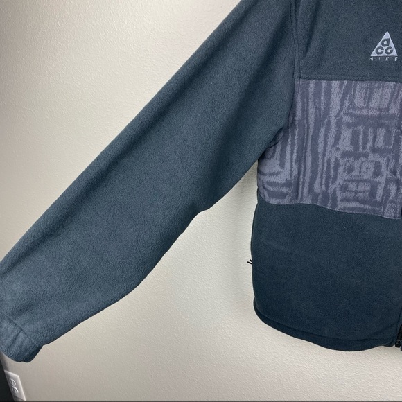 NIKE ACG Men's Small Microfleece Jacket Black Full Zip Turtleneck Athleisure Str - Picture 14 of 16